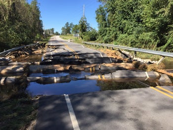 damaged roads