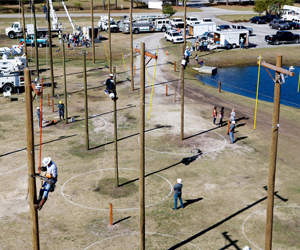 lineman on many different poles