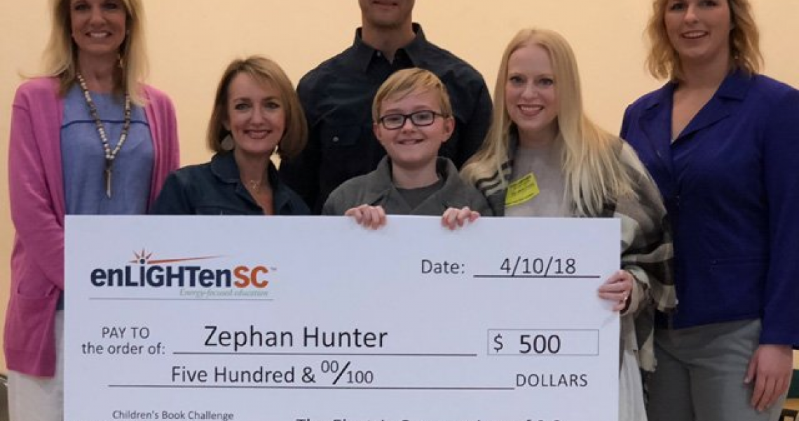 Zephan Hunter was selected as the winner of the 2018 S.C. Children's Book Challenge, sponsored by EnlightenSC.