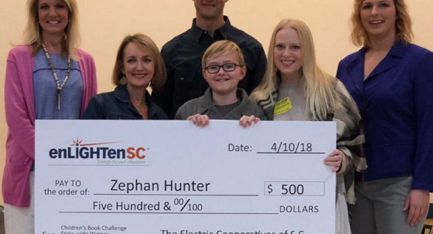 Zephan Hunter was selected as the winner of the 2018 S.C. Children's Book Challenge, sponsored by EnlightenSC.